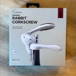 Rabbit Original Silver and Black Corkscrew Wine Opener